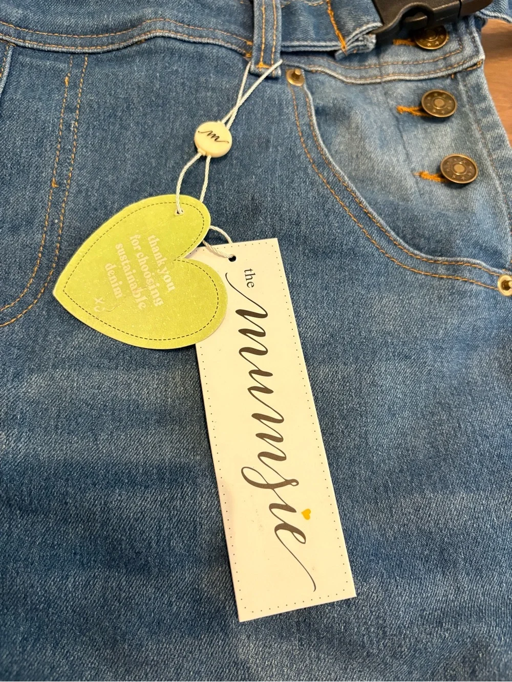 The Mumsie ‘The Evie’ Denim Overall Dress Small to Medium Size - Picture 3 of 10